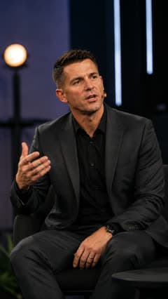 Pastor seated during a talk